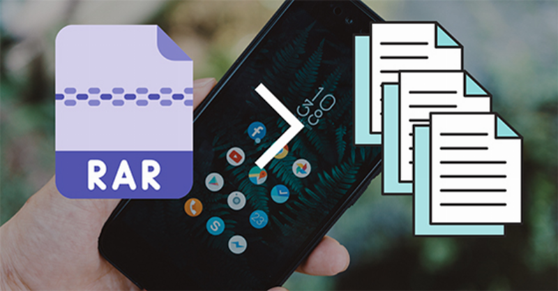Nút giải nén trong ứng dụng RAR trên Android